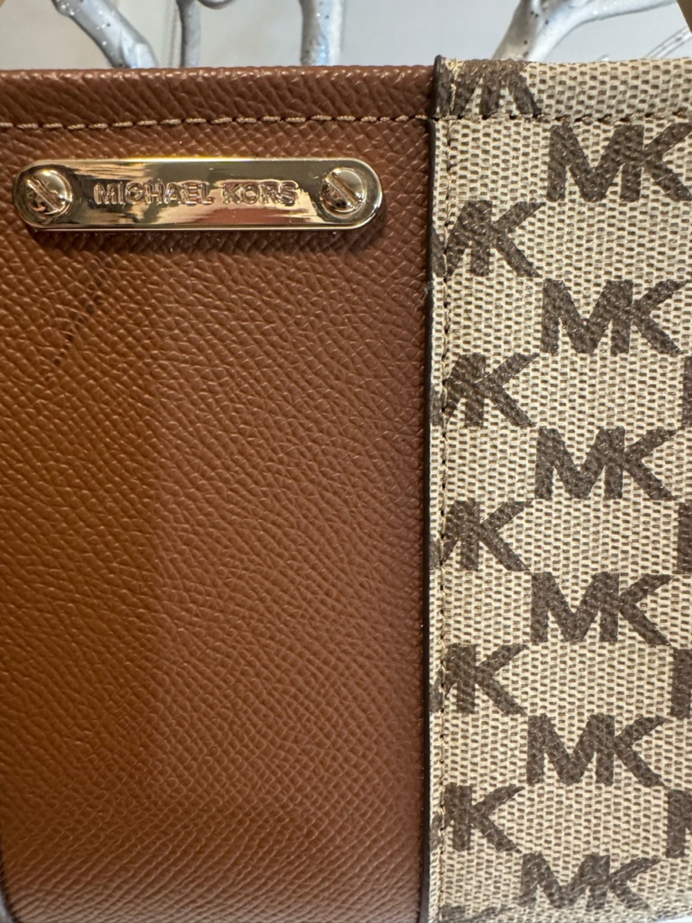 Michael Kors Unisex Brown Logo-Print Crossbody Bag